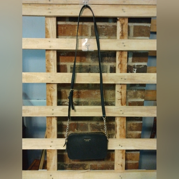 Kate Spade Harper black leather crossbody bag with gold chain & leather strap EU - Picture 3 of 16